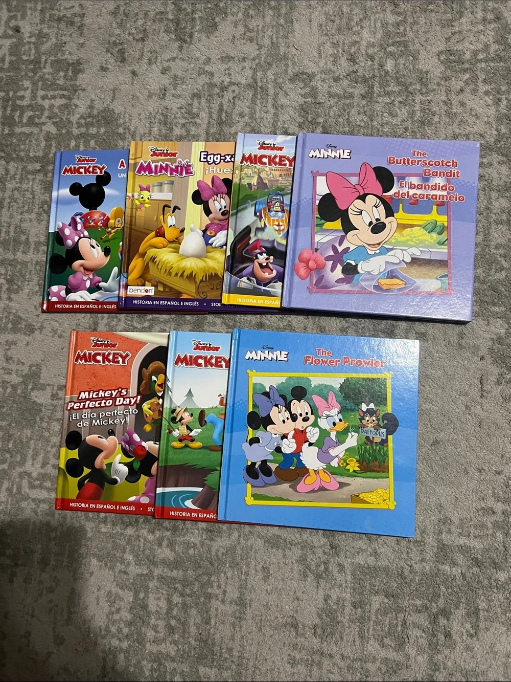 Bundle of 7 Disney Mickey & Minnie Mouse hardcover books.